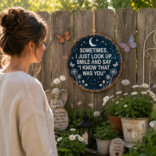 🌙Memorial Garden Hanging Sign – “I Know That Was You” Remembrance Decor🏡