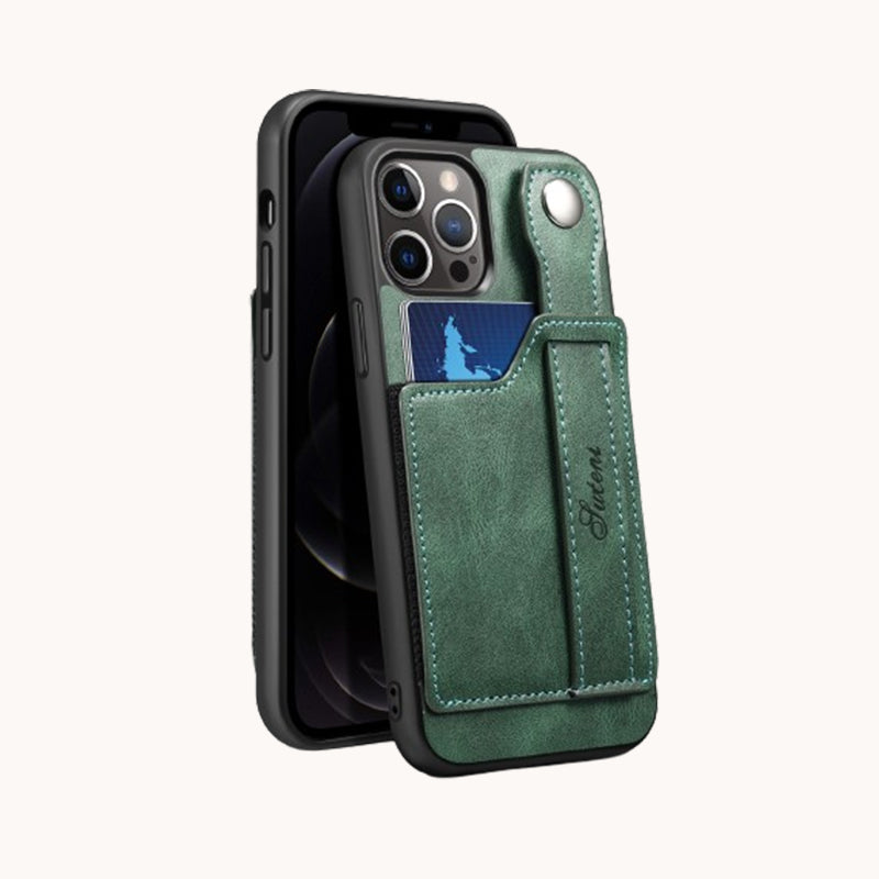 Bakstycke med korttyp Handledsrem Telefonfodral i lÀder