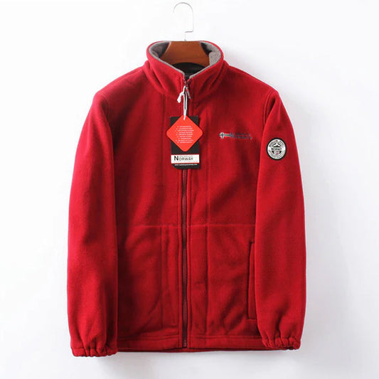 De bästa julklapparna - Tvålagers jacka med huva för män (originalprodukt av hög kvalitet) / vändbar polar fleecejacka