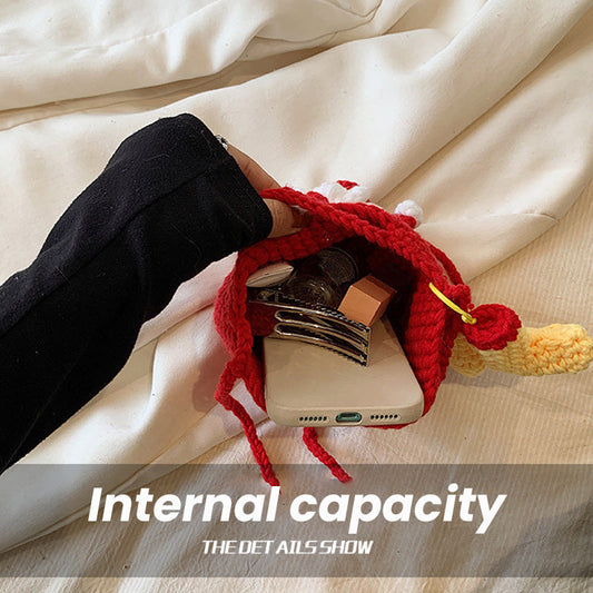 Handgjord ullstickad julväska