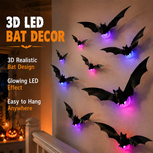 🦇 Halloween 3D Lighted Bats