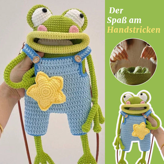 🐸DIY Crocheted Shoulder Bag with Large Frog Mouth | Handmade cute item with healing powers!