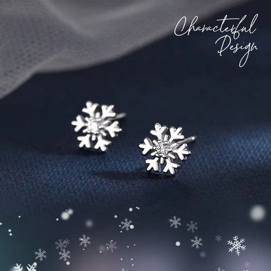 925 silverörhängen med snöflingor - elegant vinterglamour