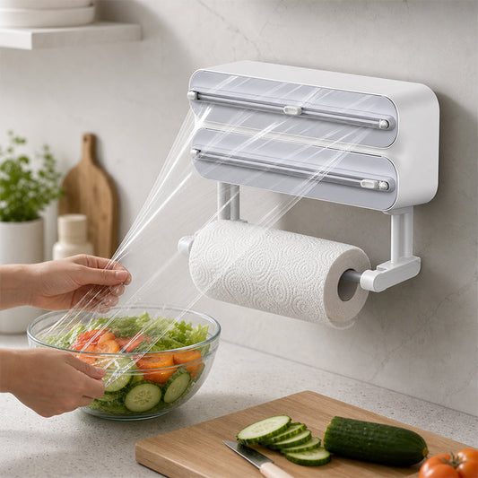 ✂️Kitchen Aluminum Foil Paper Plastic Wrap Storage Cutting Box 🍳