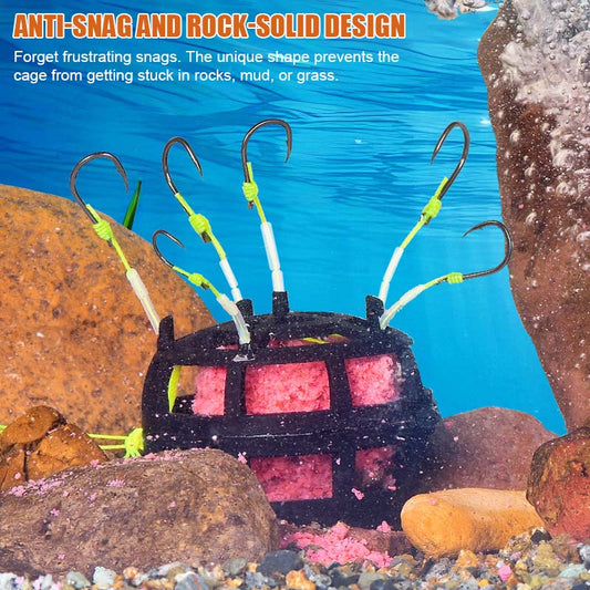 Bur med inverterad botten och uppåtriktad betesbur Krok