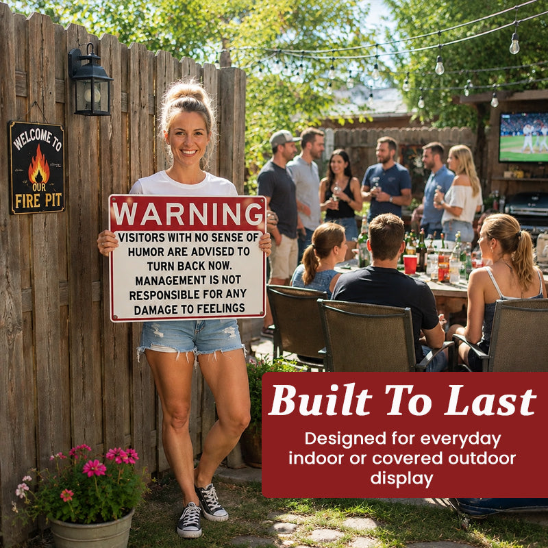 😂Warning: A Sense Of Humor Is Required Metal Sign