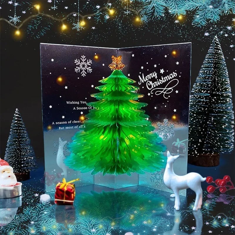 Julgran 3D pop-up-kort