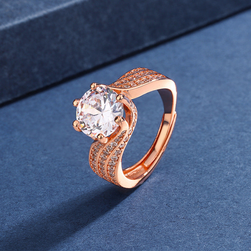 3 carat superglittrande elegant vintage damring