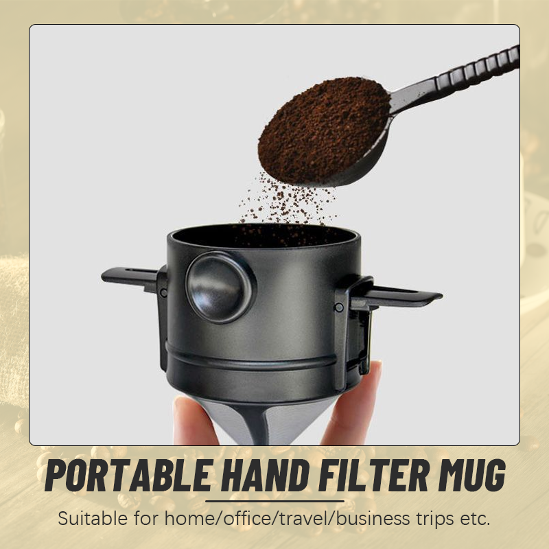 Hopfällbart bärbart handbryggt kaffefilter