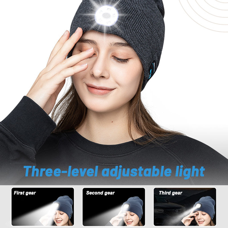 Bluetooth LED stickad mössa