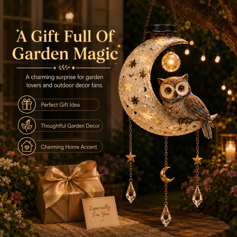 š¦šSolar Owl Moon Garden Light