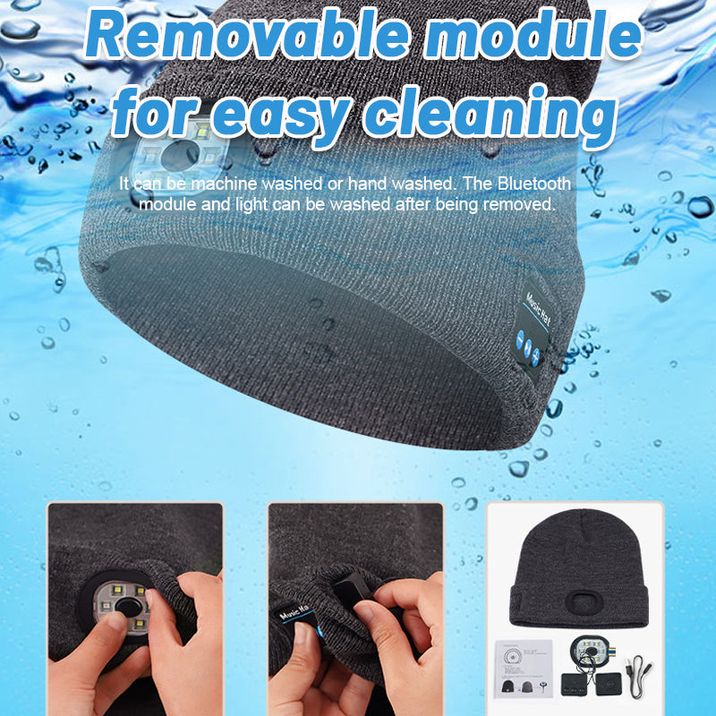 Bluetooth LED stickad mössa