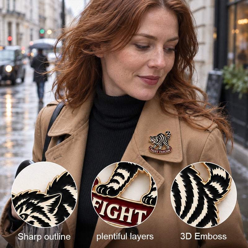 🐈Fight Fascism Cat Pin