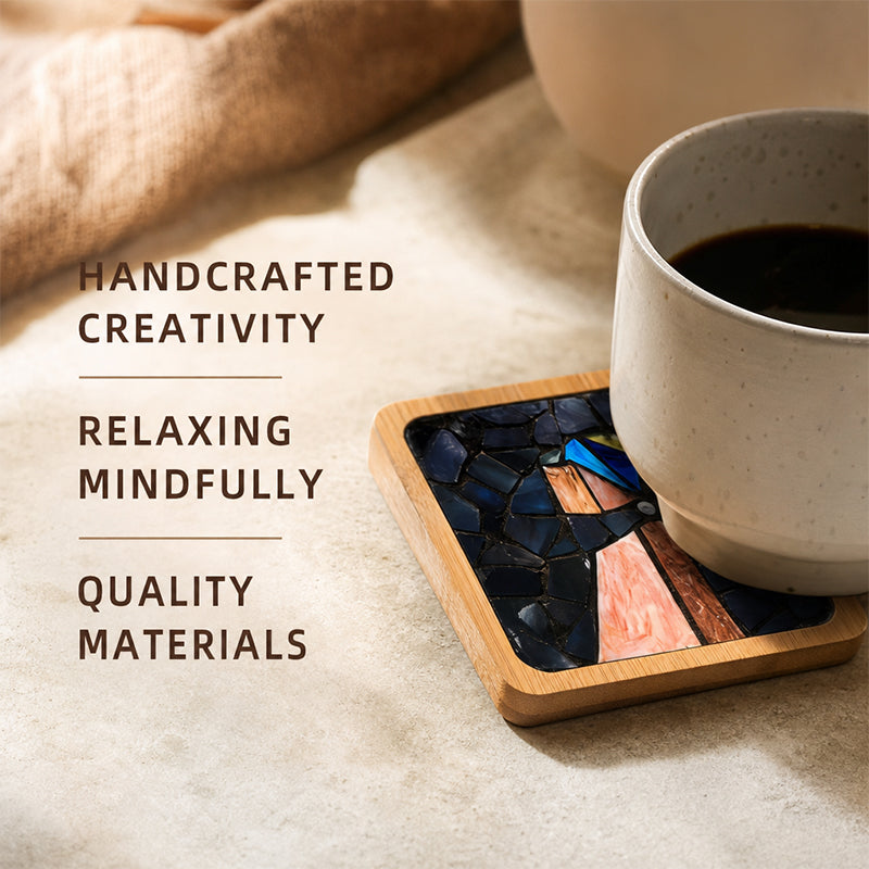 🎨DIY Mosaic Coaster Set – World-Famous Paintings Series: Handcrafted Creative Decal Artwork