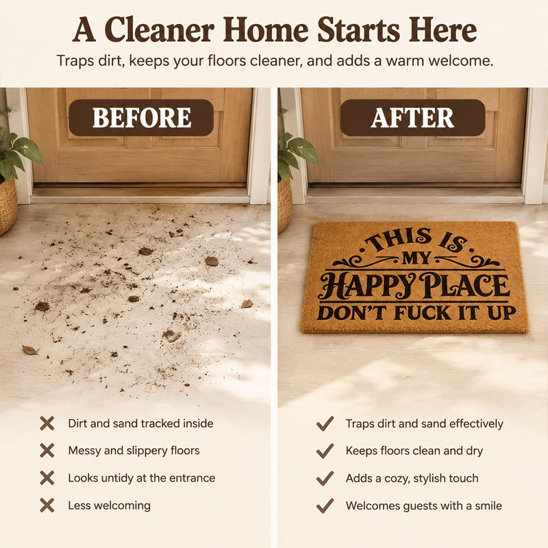 😏Happy Place Vintage Entryway Doormat