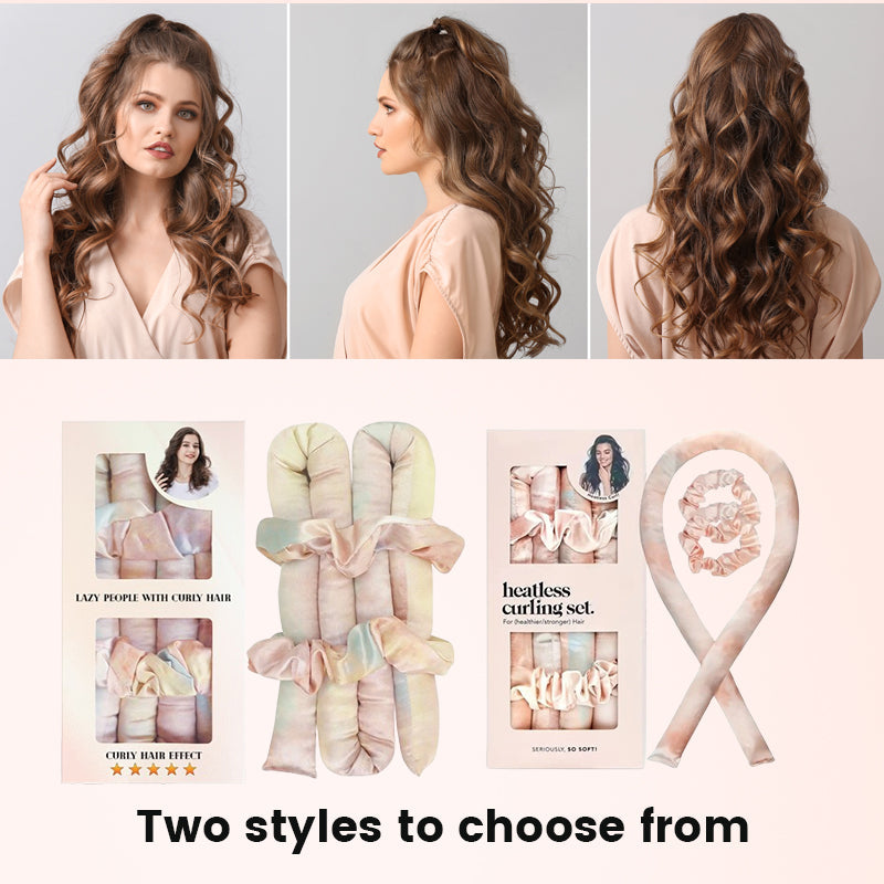đž Satin Heatless Curling Rod Kit - enkla lockar, en hĂ„rvĂ€nlig skönhetshemlighet!