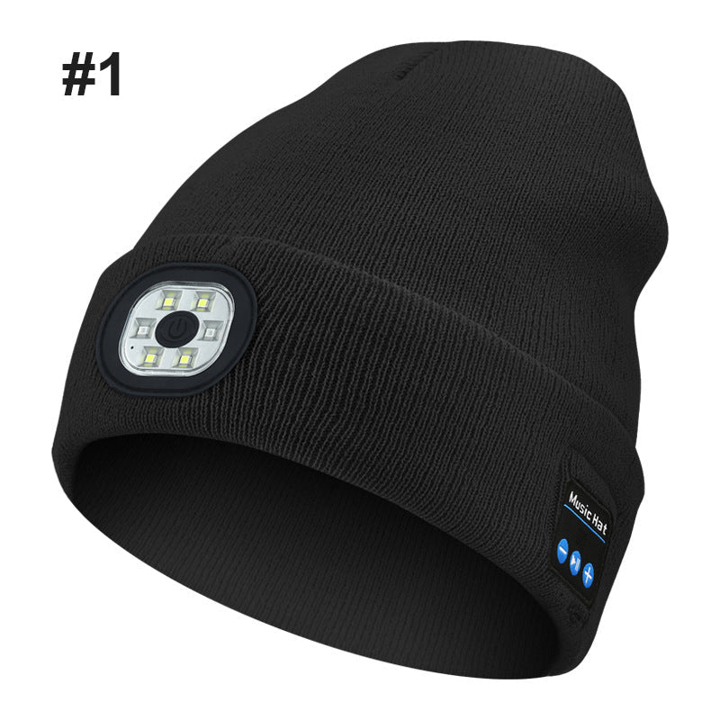 Bluetooth LED stickad mössa