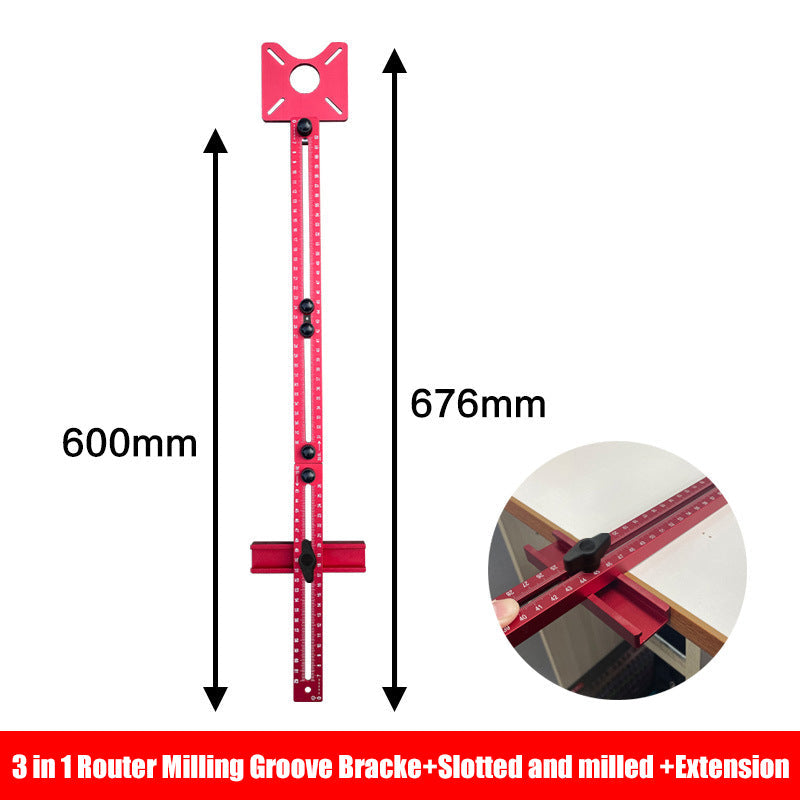 🔧3-in-1 Router Milling Groove Bracket – Adjustable, Inch/cm Scales, Modular Design 🛠️