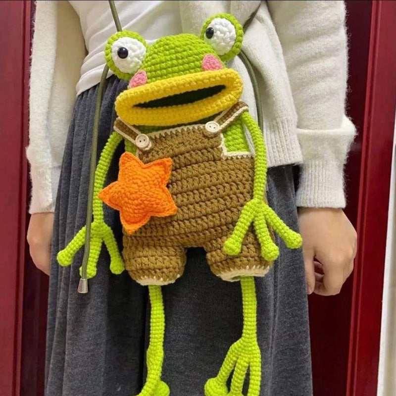 🐸DIY Crocheted Shoulder Bag with Large Frog Mouth | Handmade cute item with healing powers!
