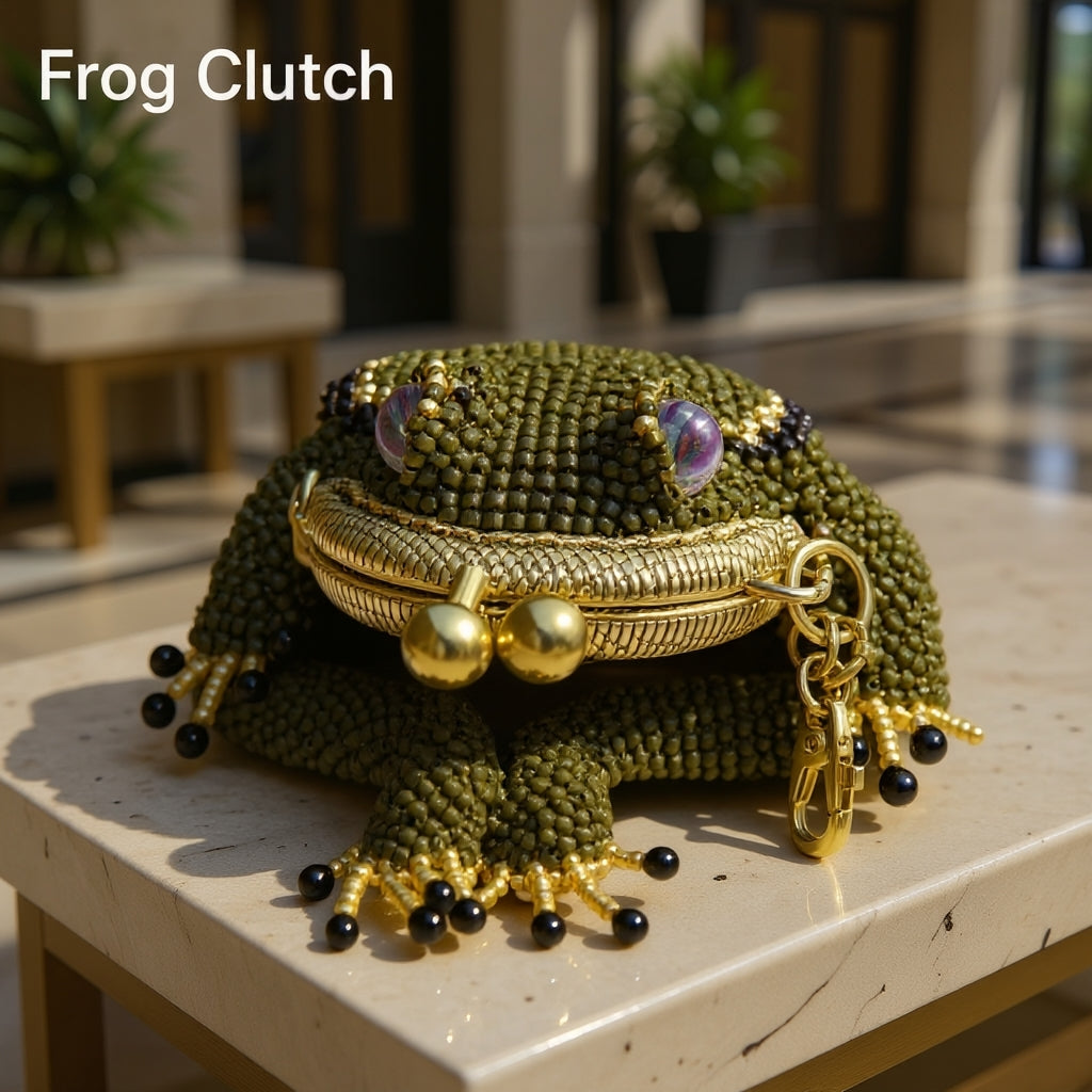 🐸Charming hand-knitted frog coin purse