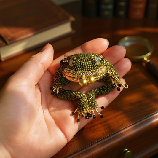 🐸Charming hand-knitted frog coin purse