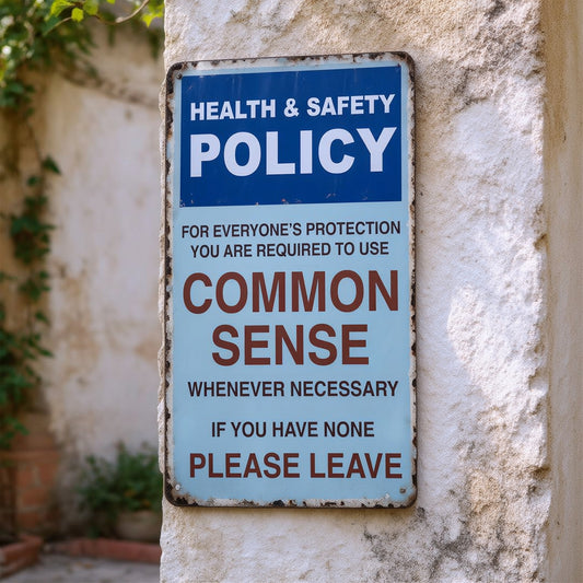 😂🤘Sarcastic "Common Sense Policy" Vintage Metal Sign