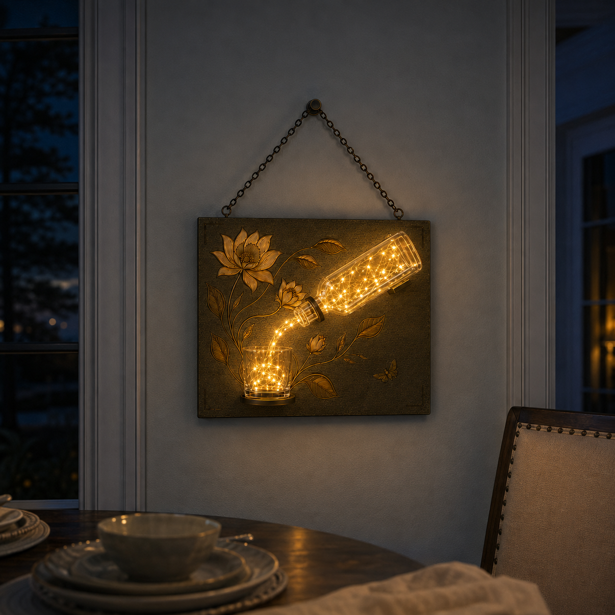 šBotanical Pour Lighted Wall Decorš”