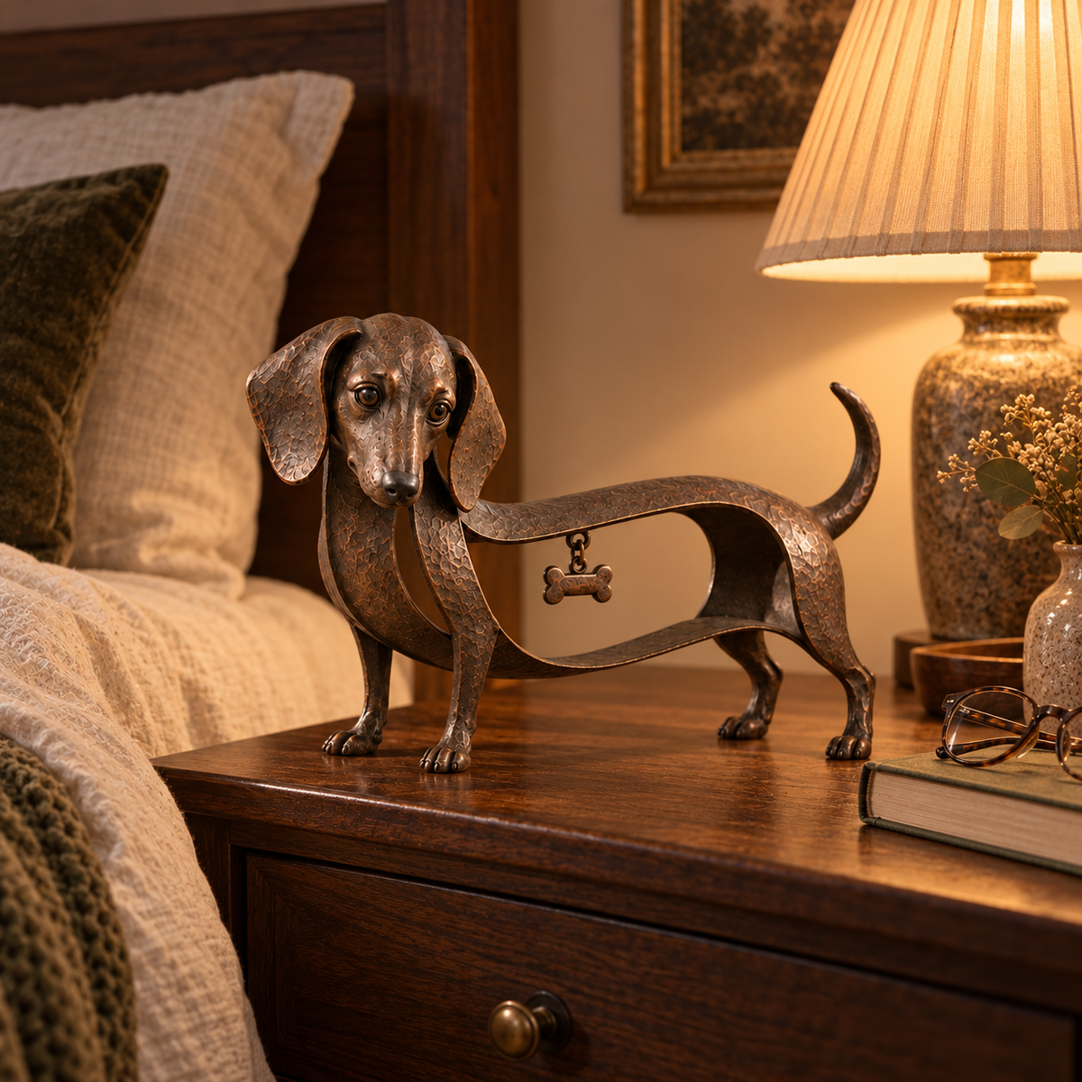 š¾Vintage-style Dachshund Sculpture ā A Timeless Classic / Vintage Wrought-Iron Dachshund Ornament