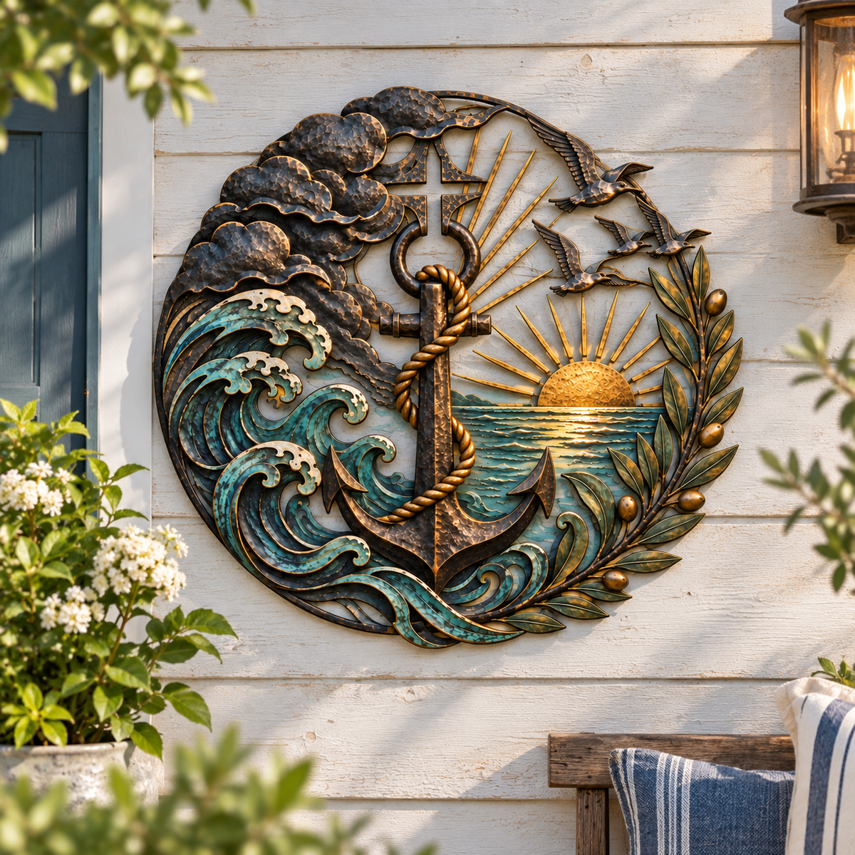 šFaith Anchor Ocean Metal Wall Decorā