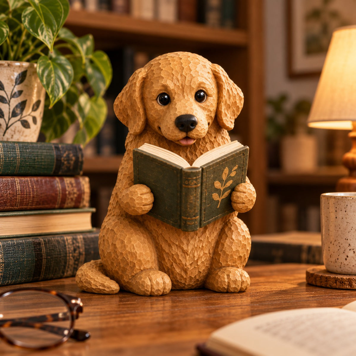🐶 Reading Dog Figurine Decorative Ornaments | The Heartwarming Spirit of Loyal Reading Companions!