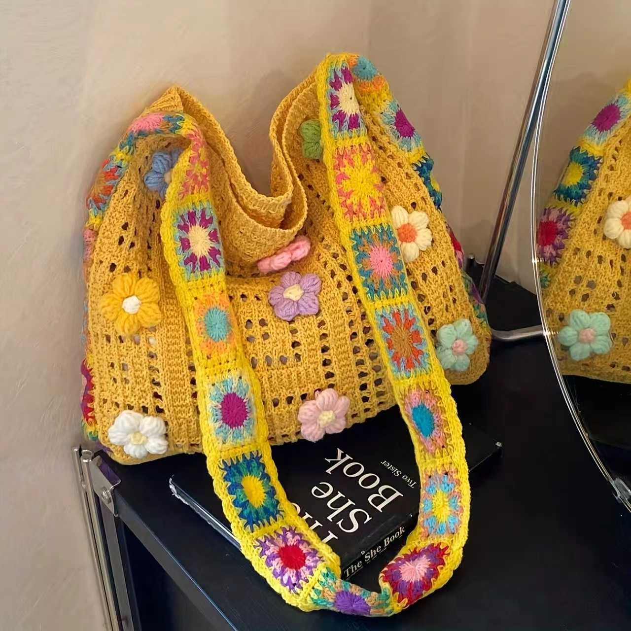 🌼Bohemian Ethnic Crochet Woven Bag, Spacious & Multi-use