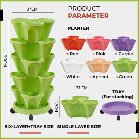 Växtfestival Special - Stå stapling planteringar jordgubbe plantering krukor