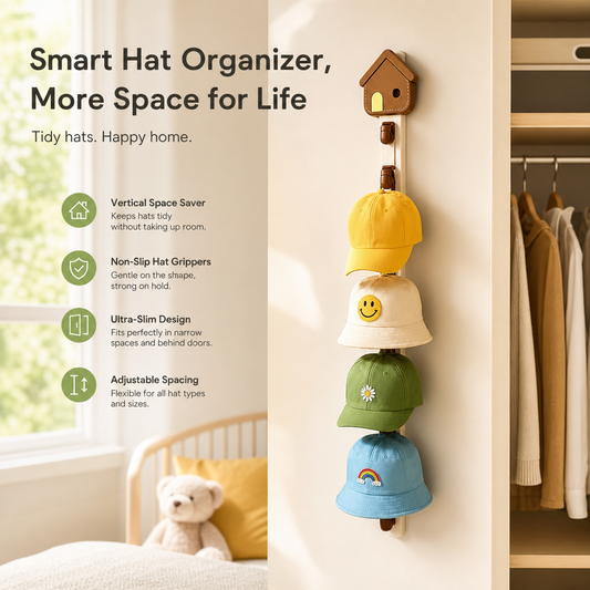 🧢✨ Hat Organizer Clip Rack