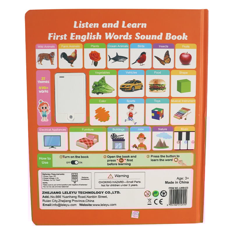 English reading book/Mitt Första Engelska Leksaksljud – 470+ Ord, 21 Teman & Roliga Ordspel! Perfekt Språkleksak för Barn! 🇬🇧🔊