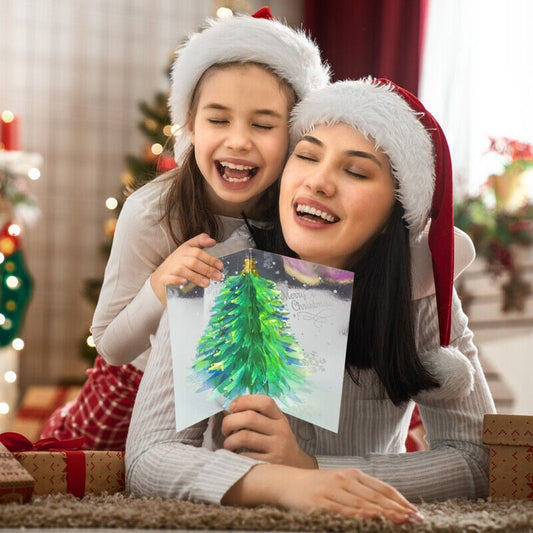 Julgran 3D pop-up-kort