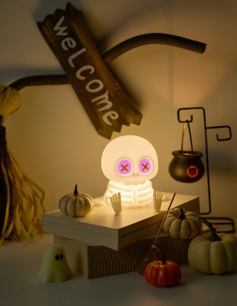💀Charming Silicone Skeleton Color Changing Bedside Night Light