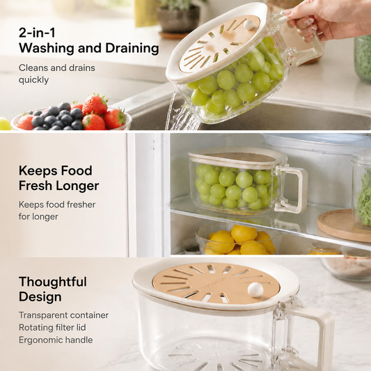2-in-1 Multifunctional Telescopic Drainage Basket for Fruits and Vegetables