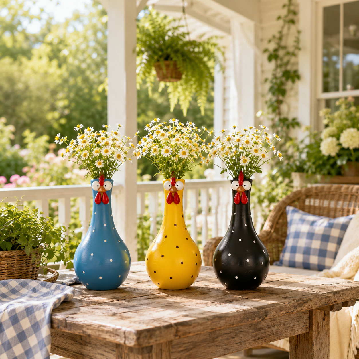 Cluck & Bloom-Whimsical Chicken Flower Vase