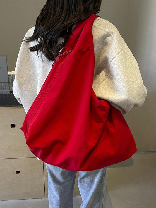 Enfärgad texturerad tygväska för kvinnor