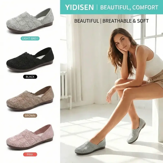 Breathable fabric women's ballet flats🥿
