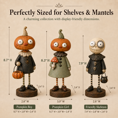 Primitive Pumpkin Friends – Vintage Halloween Figurines Collection