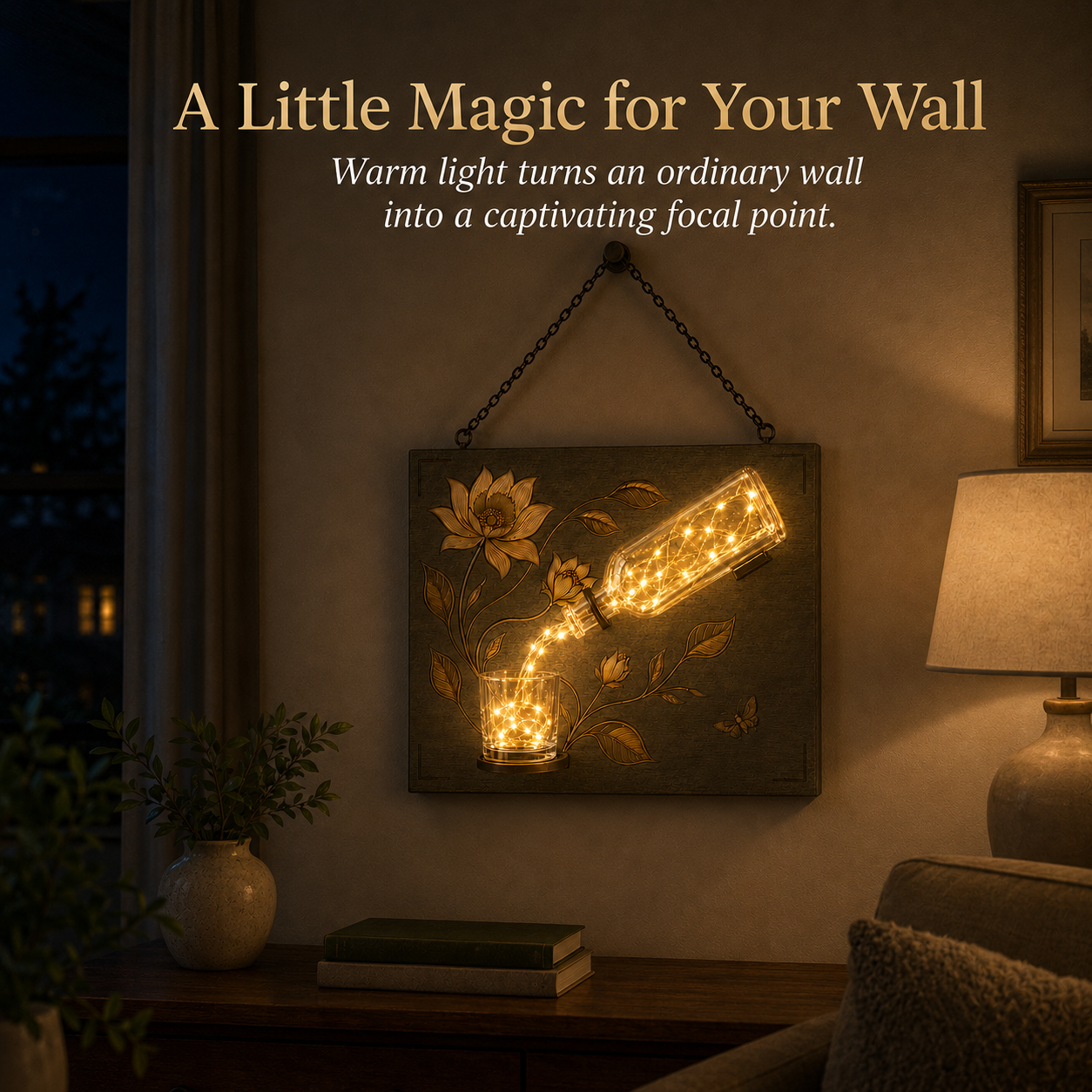 🍃Botanical Pour Lighted Wall Decor💡