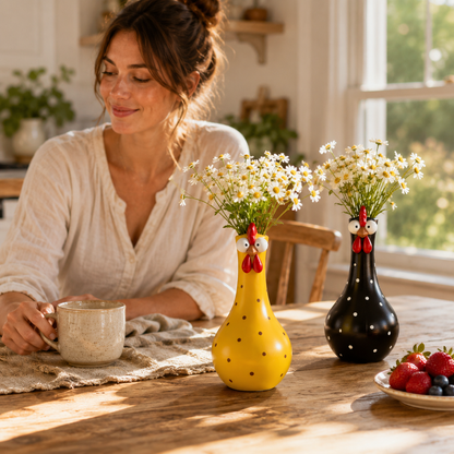 Cluck & Bloom-Whimsical Chicken Flower Vase