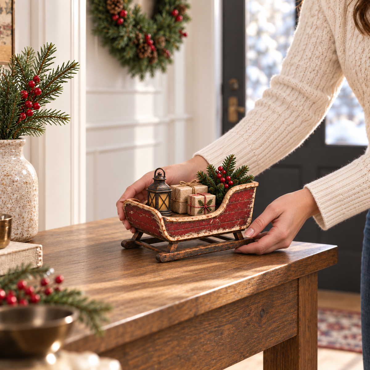 🛷Vintage Christmas Eve Sleigh Figurine