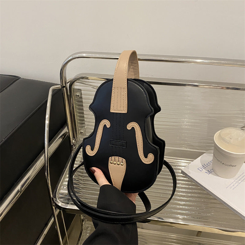 Unique Guitar-Shaped Denim Crossbody Bag for Women