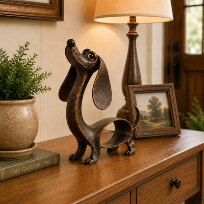 🐶✨Antique Bronze Dachshund Sculpture