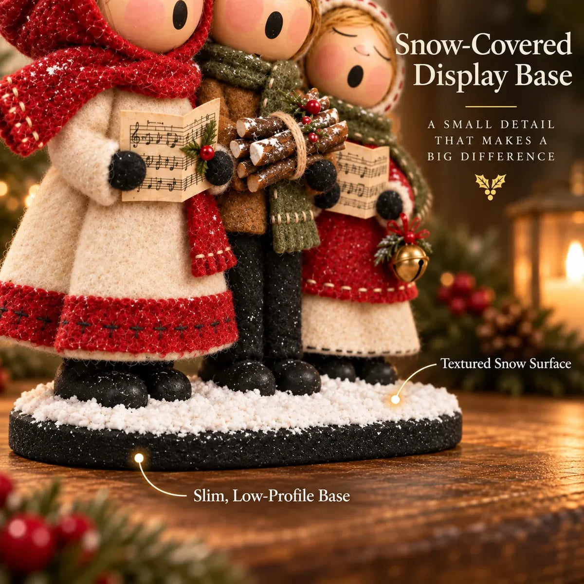 🎄 Vintage Christmas Carolers Figurine | Cozy 3-Person Tabletop Holiday Decor 🎶