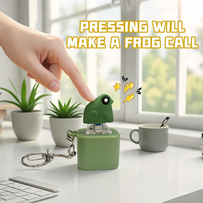 🐸Frog Croaking Fidget Toy - Rechargeable Frog Croaking Keychain, Frog Croaking Stress Reliever with Colorful Lights, Fun & Portable Anxiety Relief Toy