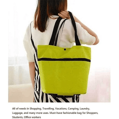 🛍️2-in-1 Foldable Shopping Cart  – Carry More, Roll Easier