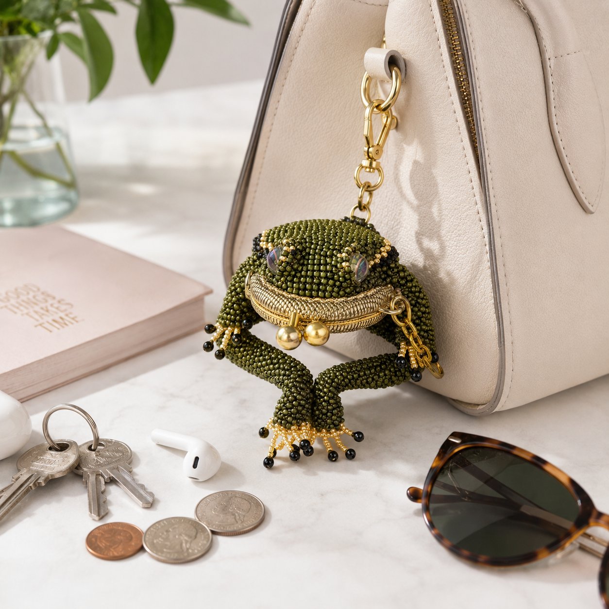 🐸Charming hand-knitted frog coin purse